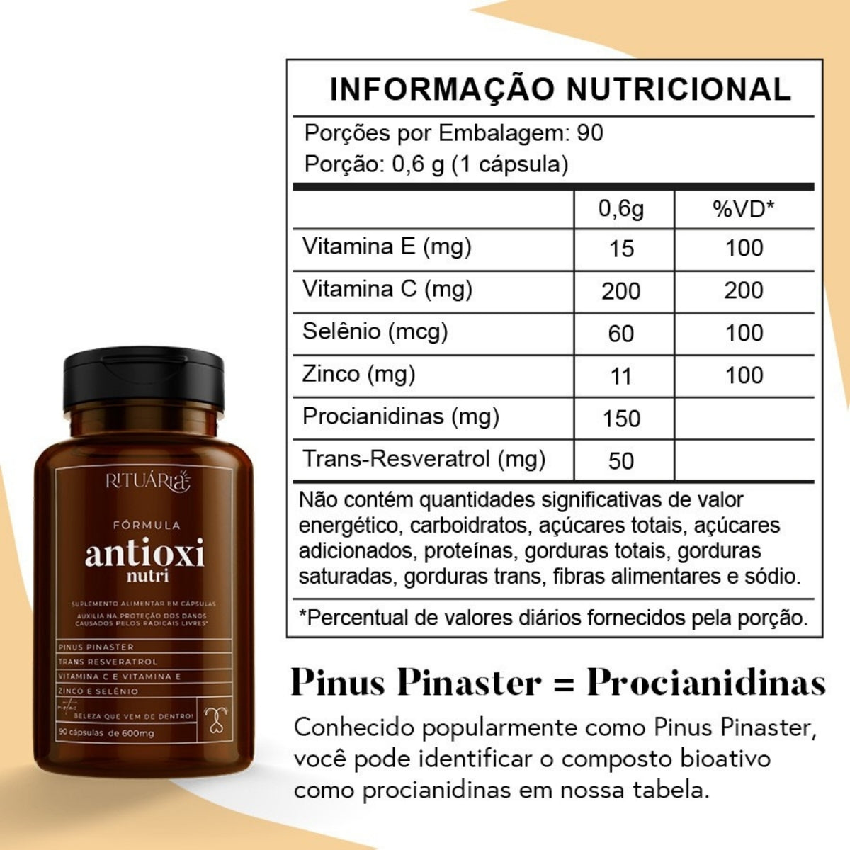 Fórmula Antioxi Nutri - 90 cápsulas